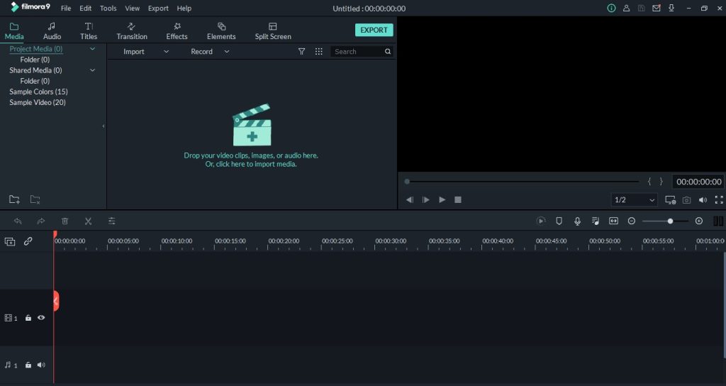 Interface of Filmora